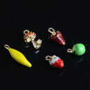 20 Pieces Alloy Fruits Shape Pendants Charms for DIY Necklace Fashion Jewelry Making