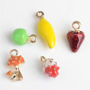20 Pieces Alloy Fruits Shape Pendants Charms for DIY Necklace Fashion Jewelry Making