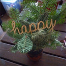 6 Pieces Wood Script Words Set Happy Dream Together Cute Imagine Embellishments