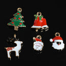 10 Pieces Christmas Pattern Pendant Charms Connector DIY Jewelry Findings Craft