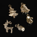 10 Pieces Christmas Pattern Pendant Charms Connector DIY Jewelry Findings Craft