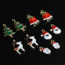 10 Pieces Christmas Pattern Pendant Charms Connector DIY Jewelry Findings Craft