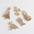 10 Pieces XMAS Christmas Charms Pendants Enamel Craft Key Rings Xmas Holiday Decor Ornament Santa Tree Snowman Holly Deer
