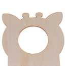 5 Pieces Creative Wooden Door Knob Hanger Signs for DIY Kid Craft Handmade Materials - Giraffe Shape