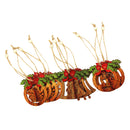 10 Pieces Christmas Tree Ornament Wood Bell Santa Claus Pattern Christmas Decorations