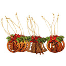 10 Pieces Christmas Tree Ornament Wood Bell Santa Claus Pattern Christmas Decorations