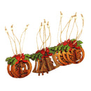 10 Pieces Christmas Tree Ornament Wood Bell Santa Claus Pattern Christmas Decorations