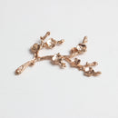 10 Piece Flower Alloy Crafts Buttons Embellishments for Bridal Wedding Decoration 5x2.5cm