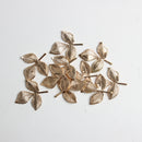10 Piece Leaves Alloy Crafts Buttons Embellishments for Bridal Wedding Decoration Gold