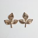 10 Piece Leaves Alloy Crafts Buttons Embellishments for Bridal Wedding Decoration Gold
