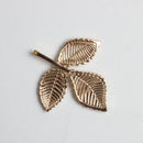 10 Piece Leaves Alloy Crafts Buttons Embellishments for Bridal Wedding Decoration Gold