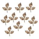 10 Piece Leaves Alloy Crafts Buttons Embellishments for Bridal Wedding Decoration Gold