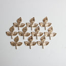 10 Piece Leaves Alloy Crafts Buttons Embellishments for Bridal Wedding Decoration Gold