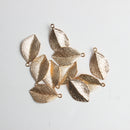 10 Pieces Vintage Alloy Gold Leaf Leaves Pendant Charms DIY Jewelry Findings