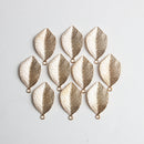 10 Pieces Vintage Alloy Gold Leaf Leaves Pendant Charms DIY Jewelry Findings