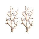 10 Pieces Gold Alloy Branches Pearl Embellishment DIY Scrapbooking Wedding Bridal Hair Craft Jewelry Findings