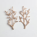 10 Pieces Gold Alloy Branches Pearl Embellishment DIY Scrapbooking Wedding Bridal Hair Craft Jewelry Findings