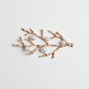 10 Pieces Gold Alloy Branches Pearl Embellishment DIY Scrapbooking Wedding Bridal Hair Craft Jewelry Findings