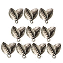 10 Pieces Vintage Alloy Sliver Leaf Two Leaves Pendants Charms DIY Jewelry Findings