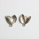 10 Pieces Vintage Alloy Sliver Leaf Two Leaves Pendants Charms DIY Jewelry Findings