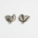 10 Pieces Vintage Alloy Sliver Leaf Two Leaves Pendants Charms DIY Jewelry Findings