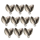 10 Pieces Vintage Alloy Sliver Leaf Two Leaves Pendants Charms DIY Jewelry Findings