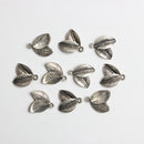 10 Pieces Vintage Alloy Sliver Leaf Two Leaves Pendants Charms DIY Jewelry Findings
