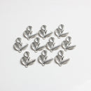 10 Pieces Vintage Alloy Sliver Leaf Three Leaves Pendants Charms DIY Jewelry Findings