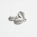 10 Pieces Vintage Alloy Sliver Leaf Three Leaves Pendants Charms DIY Jewelry Findings