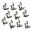 10 Pieces Vintage Alloy Sliver Leaf Three Leaves Pendants Charms DIY Jewelry Findings