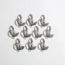 10 Pieces Vintage Alloy Sliver Leaf Three Leaves Pendants Charms DIY Jewelry Findings