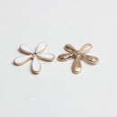 10 Pieces Alloy Flower Crystal Crafts Button Jewelry Findings for DIY Phone Case Decoration 25mm