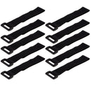 10 Piece Nylon Hook and Loop Strap Wire Computer PC Cable Ties Band with Buckle Black