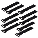 10 Piece Nylon Hook and Loop Strap Wire Computer PC Cable Ties Band with Buckle Black
