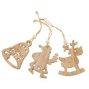 6 Designs Wooden Pendants Santa Claus&Snowman&Socks&Elk&Bells&Sled Ornaments DIY Christmas Home Party Decorations Xmas Tree Ornaments Kids Gifts