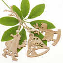 6 Designs Wooden Pendants Santa Claus&Snowman&Socks&Elk&Bells&Sled Ornaments DIY Christmas Home Party Decorations Xmas Tree Ornaments Kids Gifts
