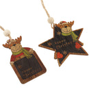 3 Pieces Wooden Christmas Tree Decor Xmas Hanging Reindeer Santa Ornaments Decoration