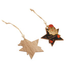 3 Pieces Wooden Christmas Tree Decor Xmas Hanging Reindeer Santa Ornaments Decoration