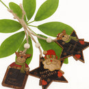 3 Pieces Wooden Christmas Tree Decor Xmas Hanging Reindeer Santa Ornaments Decoration