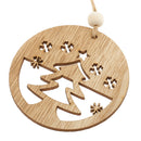 6 Pieces Mixed Natural Wood Christmas Tree Hanging Decoration Xmas Drop Pendants