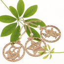 6 Pieces Mixed Natural Wood Christmas Tree Hanging Decoration Xmas Drop Pendants