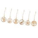 6 Pieces Mixed Natural Wood Christmas Tree Hanging Decoration Xmas Drop Pendants