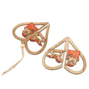 3 Sets Christmas Hanging Ornaments Christmas Decoration Wooden Heart Pendant Crafts Embellishments Christmas Tree Decorations