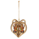 3 Sets Christmas Hanging Ornaments Christmas Decoration Wooden Heart Pendant Crafts Embellishments Christmas Tree Decorations