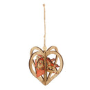 3 Sets Christmas Hanging Ornaments Christmas Decoration Wooden Heart Pendant Crafts Embellishments Christmas Tree Decorations
