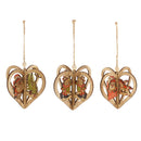 3 Sets Christmas Hanging Ornaments Christmas Decoration Wooden Heart Pendant Crafts Embellishments Christmas Tree Decorations