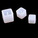 3 Sizes Silicone Mould DIY Cube Pendants Beads with Hole For Resin Casting Jewelry Making Crafts