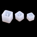 3 Sizes Silicone Mould DIY Cube Pendants Beads with Hole For Resin Casting Jewelry Making Crafts