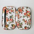 Crochet Hook Case, Organizer Zipper Bag for Various Crochet Needles Knitting Accessories (No Accessories Included) Plum Flower Pattern