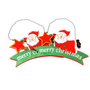 2 Piece Santa Claus Merry Christmas Wooden Christmas Tree Ornament Hanging Decoration 175x165mm